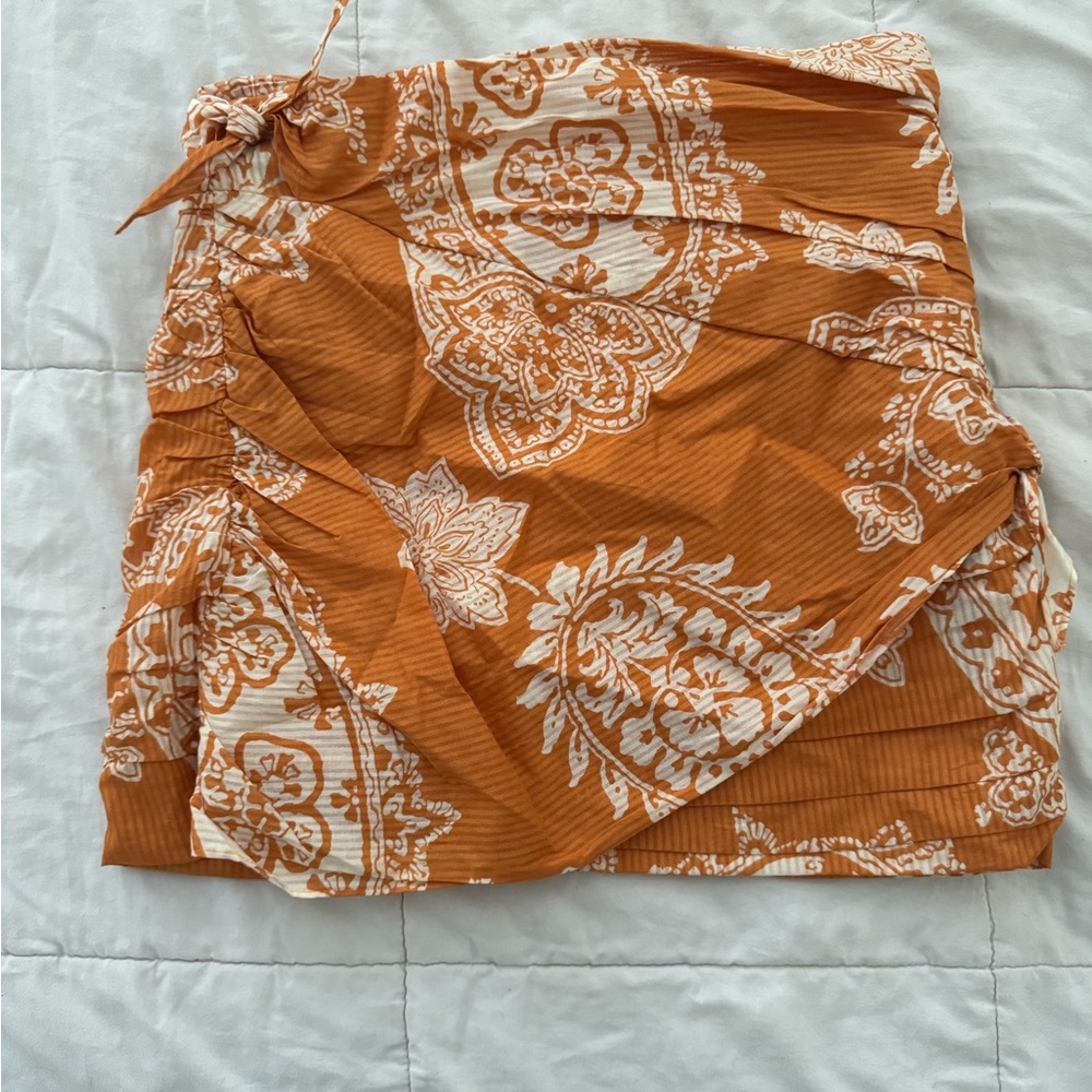 Zara Yellow printed skirt